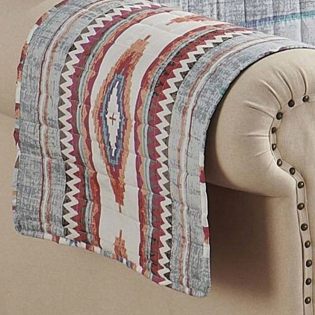 Stone Gray Polyester Loveseat Cover 4 Piece H7693