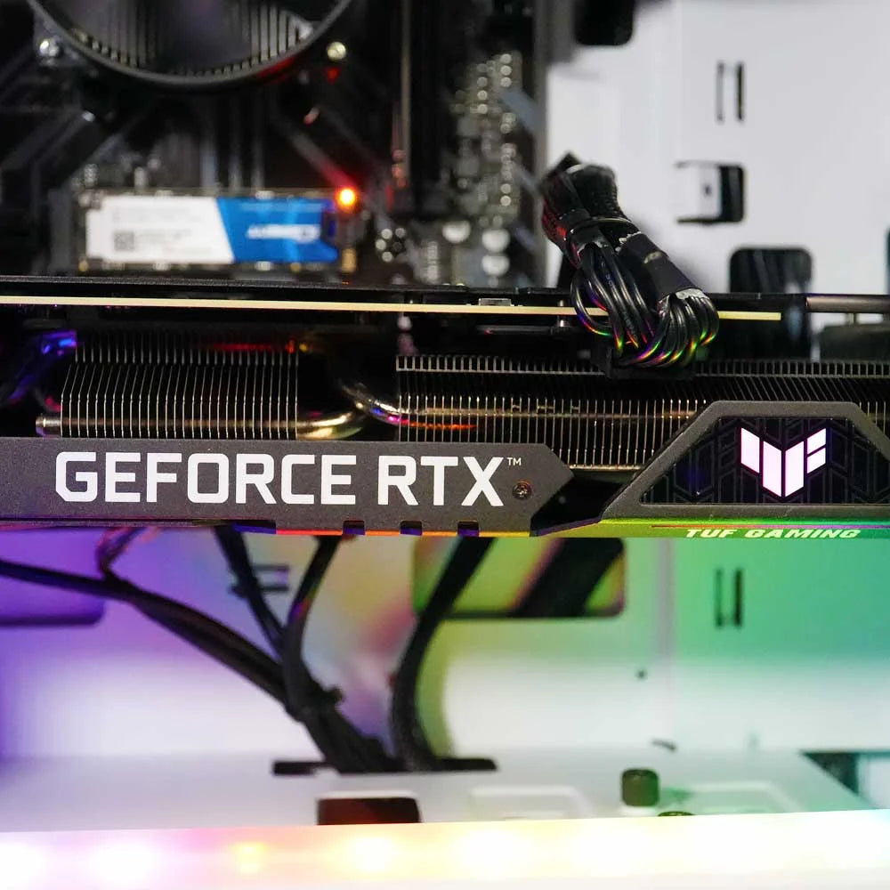 Gaming PC Desktop Computer AMD Ryzen 5 2600 RTX 3060 32GB DDR4 1TB NVMe SSD White R9636