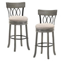 Solid Wood Swivel Barstool Set of 2 Gray C375502