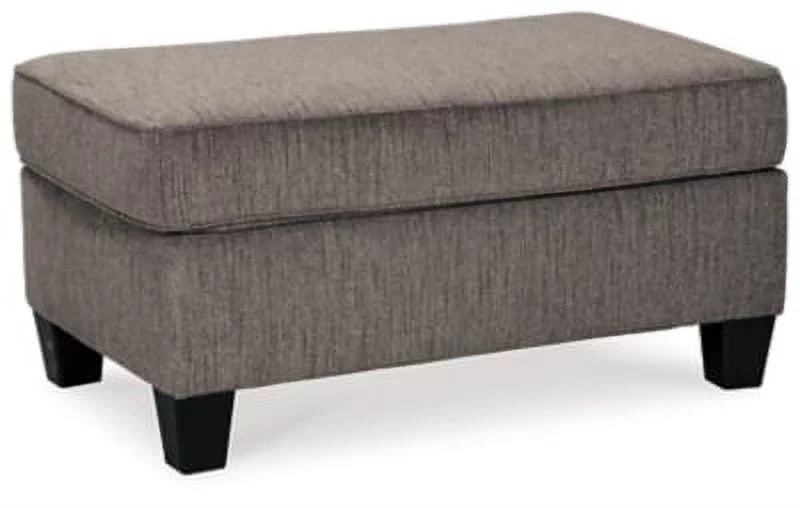 Chenille Slate Ottoman C387
