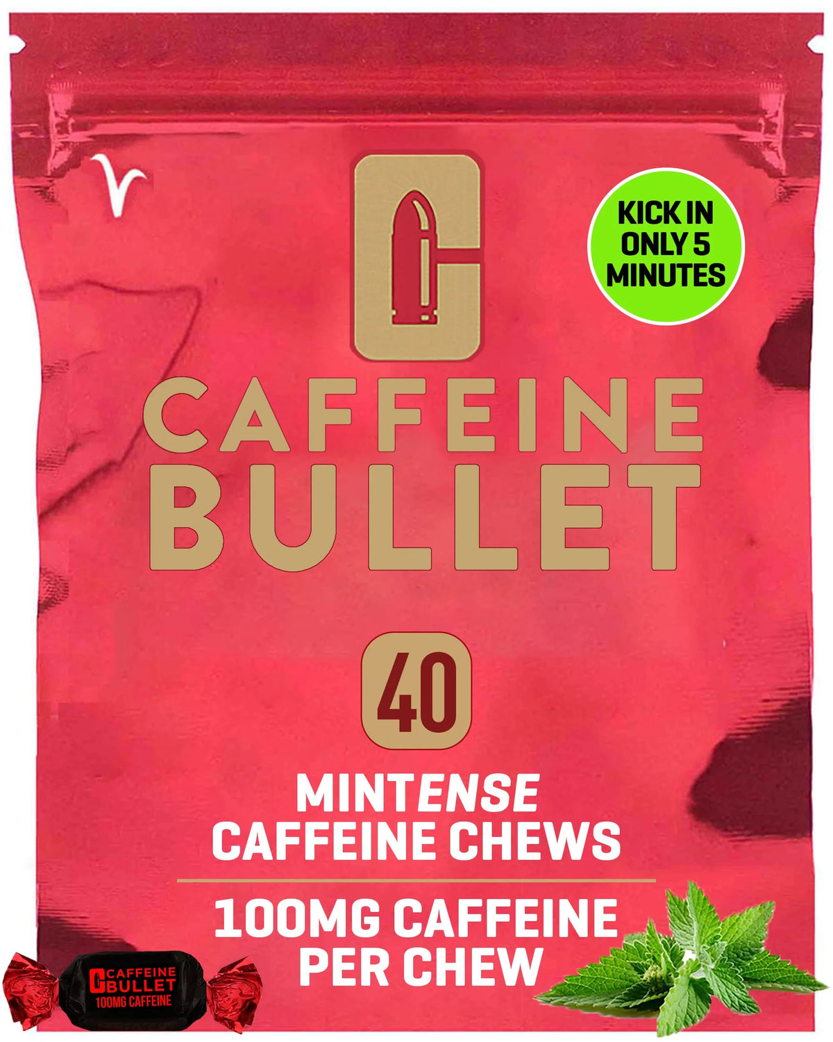 Mint Caffeine Gummies for Adults 4000mg I442