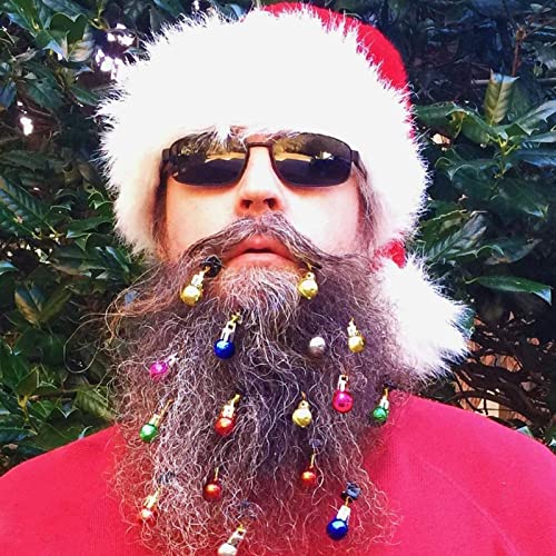 12PCS Christmas Bulb Beads Beard Ornament with Clip Z13012