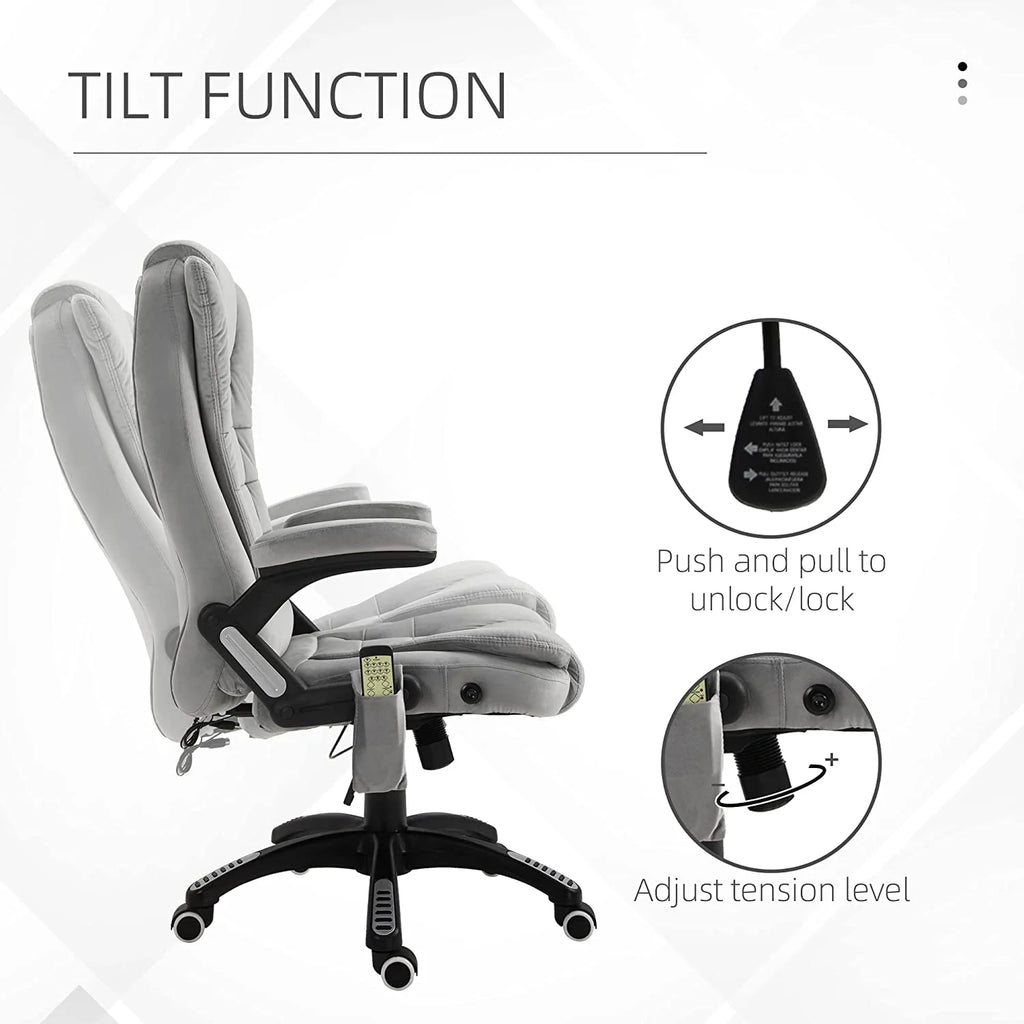 Gray Velvet Reclining Office Chair B38438