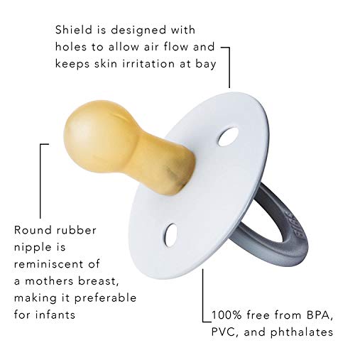 Set of 2 Natural Rubber Baby Pacifiers F69639