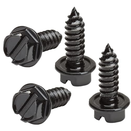 Stainless Steel License Plate Screws 4-Pack Black W788