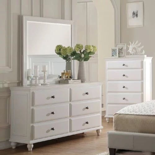 White and Grey Eastern King Size Bed 4pc Set X364511