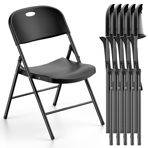Heavy Duty Plastic Folding Chair with Steel Frame, White, 4 Pack N366408