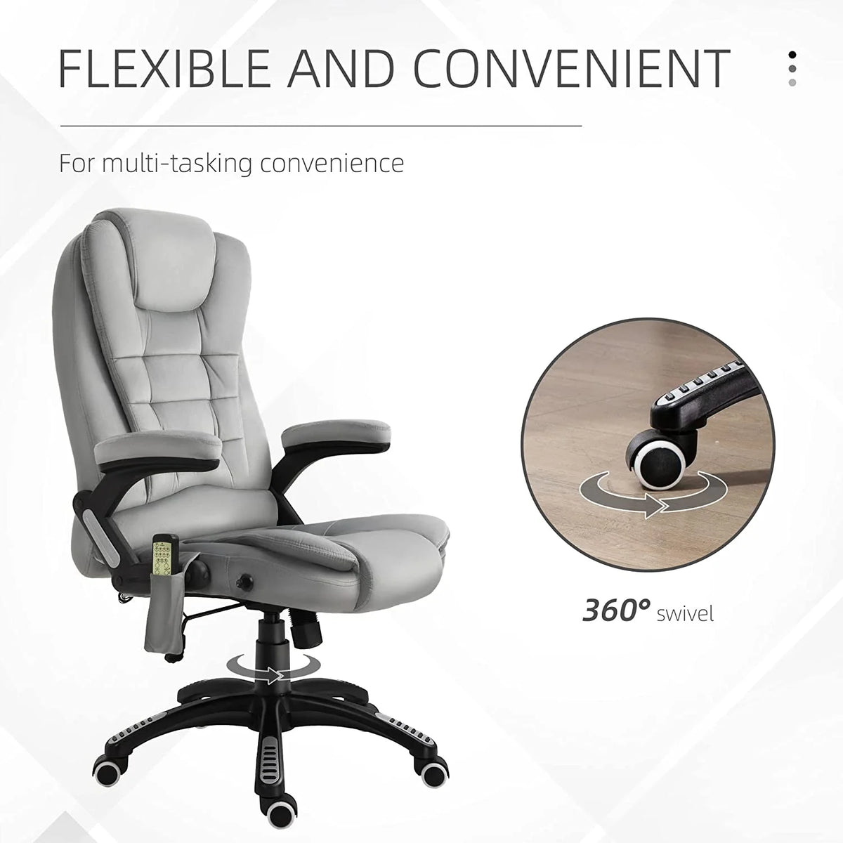 Gray Velvet Reclining Office Chair B38438
