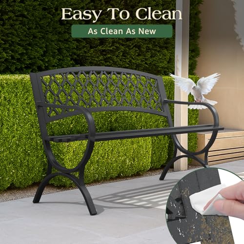 Heavy-Duty Weatherproof Metal Garden Bench Y71219