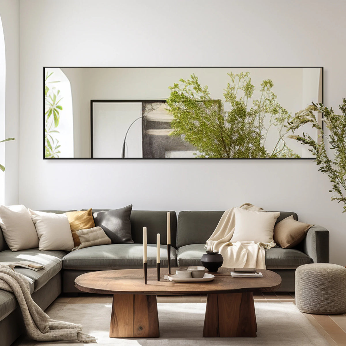 64"x21" Black Full Length Standing Mirror J175870