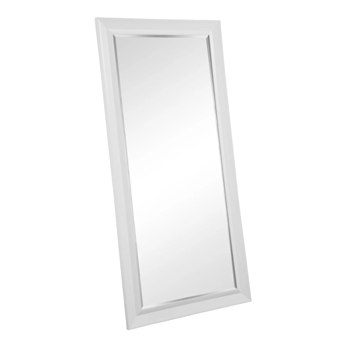 White Faux Wood Framed Full Length Mirror P7460